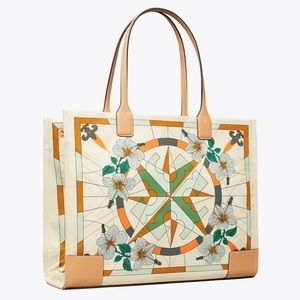 NWT Tory Burch Ella Printed Tote Lei Floral Compass - Online Exclusive